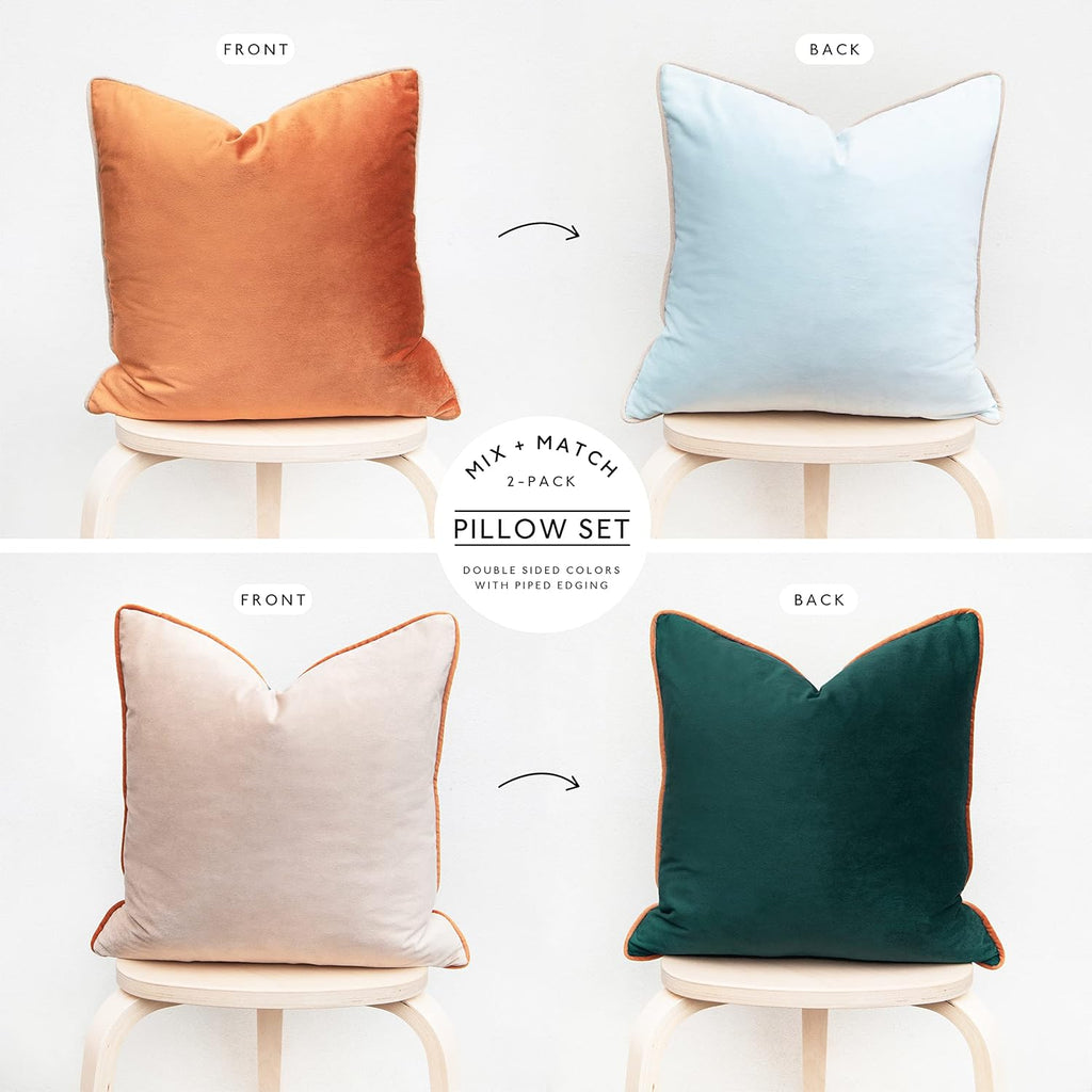 MONDAY MOOSE Decorative Throw Pillow Covers Cushion Cases, Set of 2 Soft Velvet Modern Double-Sided Designs, Mix and Match for Home…