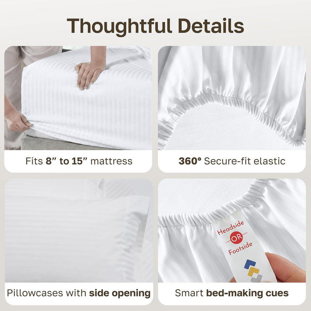 CaliforniaDesignDen California Design Den Soft 100% Cotton Twin XL Sheet Set, 400 Thread Count Good Housekeeping Award Winner, Silky Smooth…