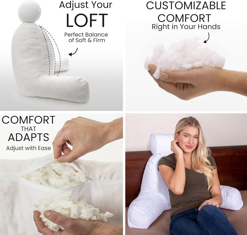 Husband Pillow XXL The Original for Adults - 30" Tall Backrest for Sitting Up in Bed - Firm Support Reading & Bed Rest Pillows for…