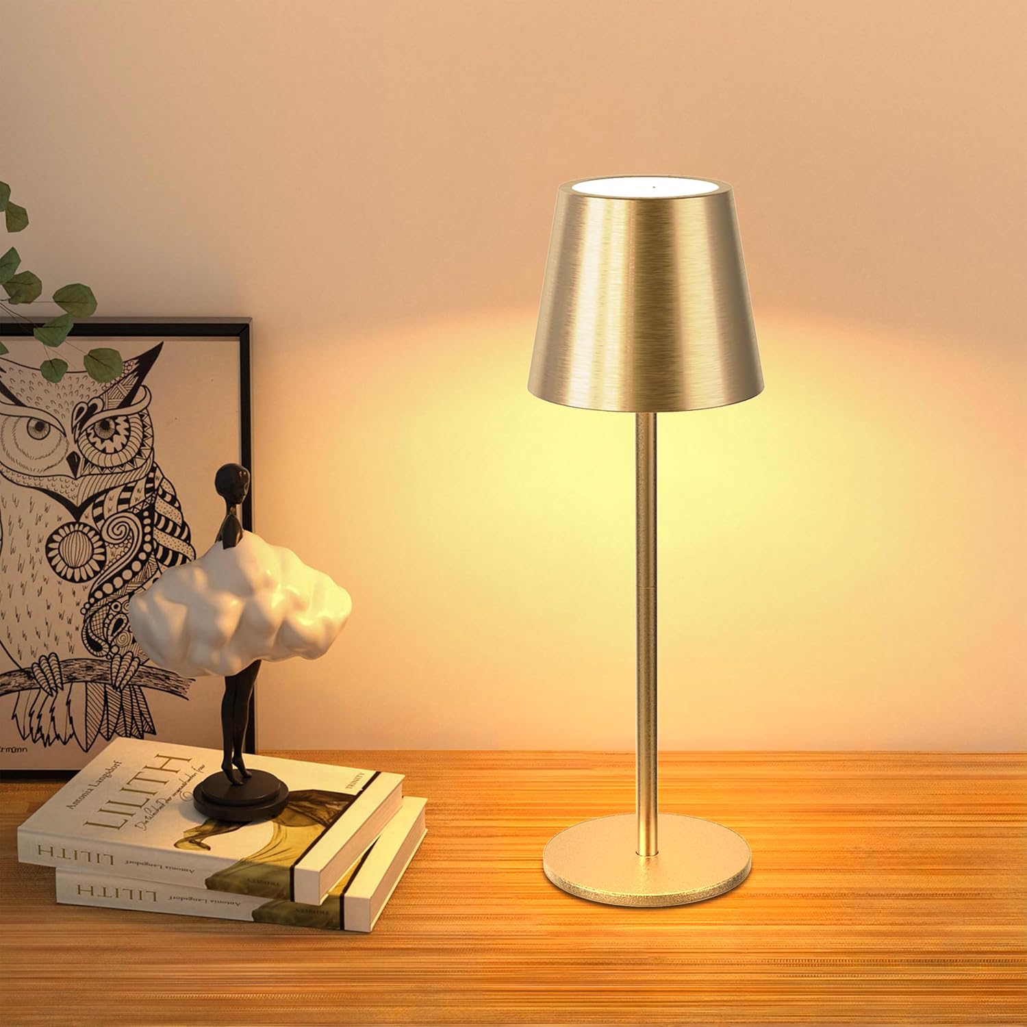 JACKYLED Cordless Table Lamps Rechargeable, 3 Adjustable Height, 5000mAh Battery Operated, 3 Colors Smooth Dimming, Portable LED…
