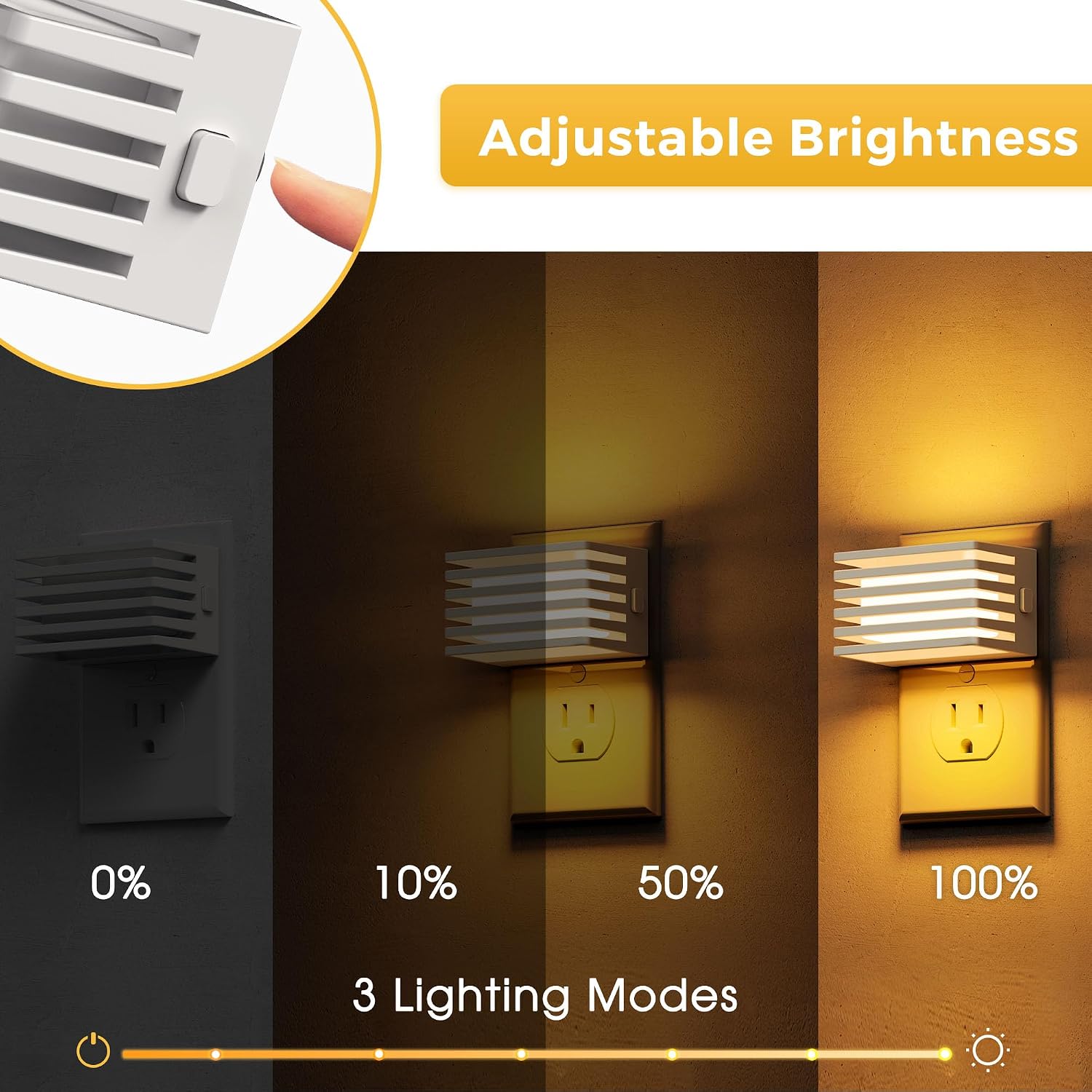 Llohasled L LOHAS LED Modern Plug in Night Light with Dusk to Dawn Sensor, 2000K Amber Warm Night Lights Plug into Wall, Dimmable Night Lig…