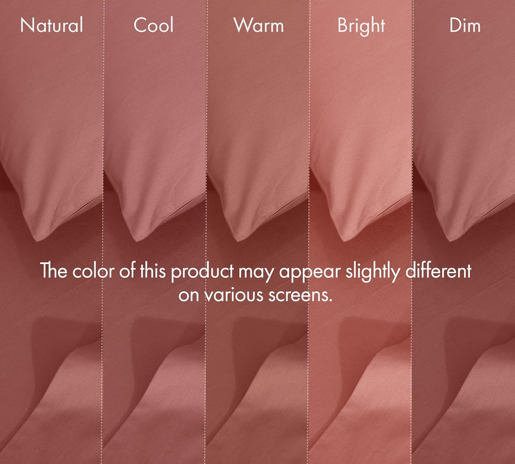 Ruvanti 100% Cotton Percale Sheets Queen Size 6 Piece Set, Cooling Bed Sheets for Hot Sleepers, Deep Pocket 16”, Breathable Lightweight & D…