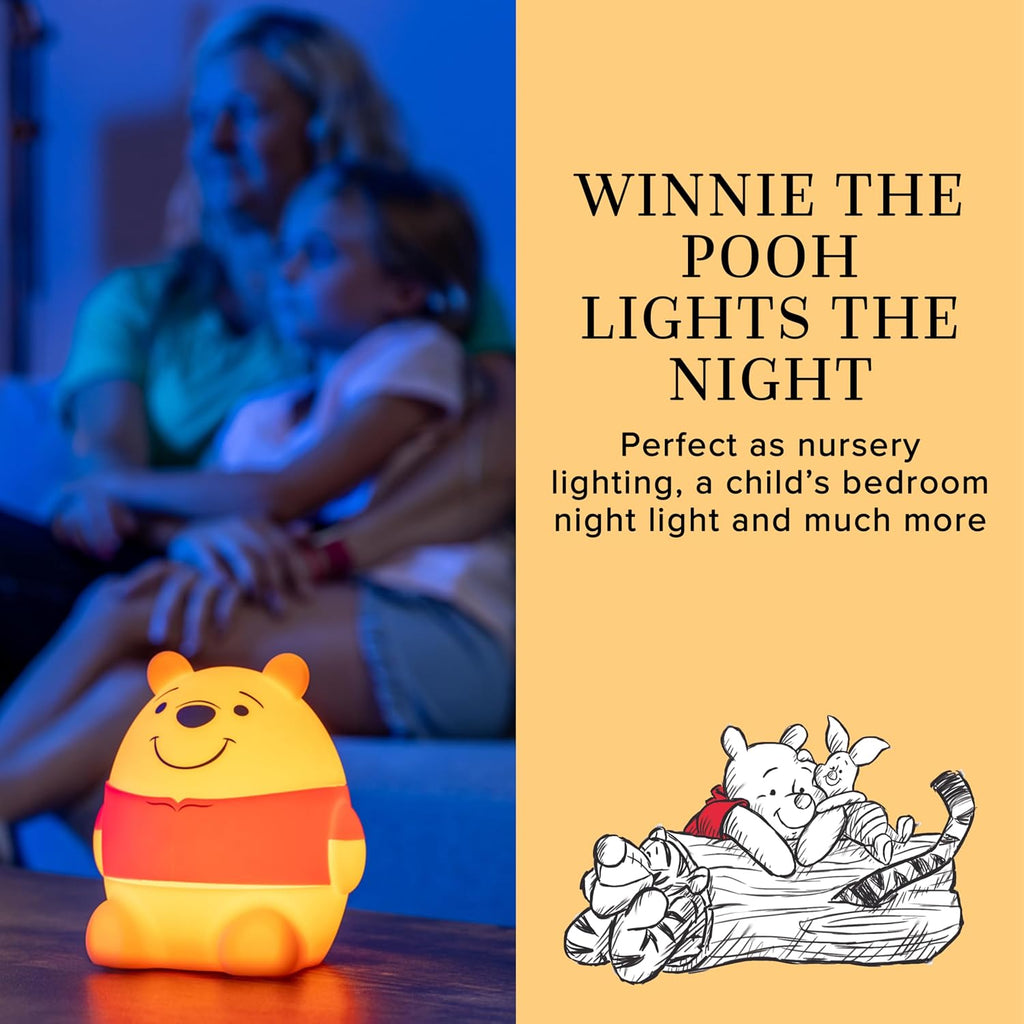 Disney Winnie the Pooh Squish Light, Night Light for Kids, USB Lamp, Battery Operated, Dimmable, Ideal for Bedroom, Playroom, Living…
