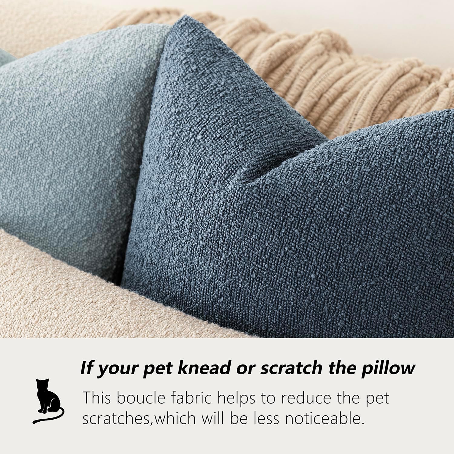 Foindtower Decorative Textured Boucle Throw Pillow Covers Accent Solid Lumbar Pillow Cases Soft Cozy Couch Cushion Case for Chair Sofa…