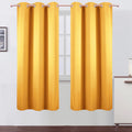Lemomo Yellow Thermal Blackout Curtains/42 x 72 Inch/Set of 2 Panels Room Darkening Curtains for Bedroom 72 Inch silver