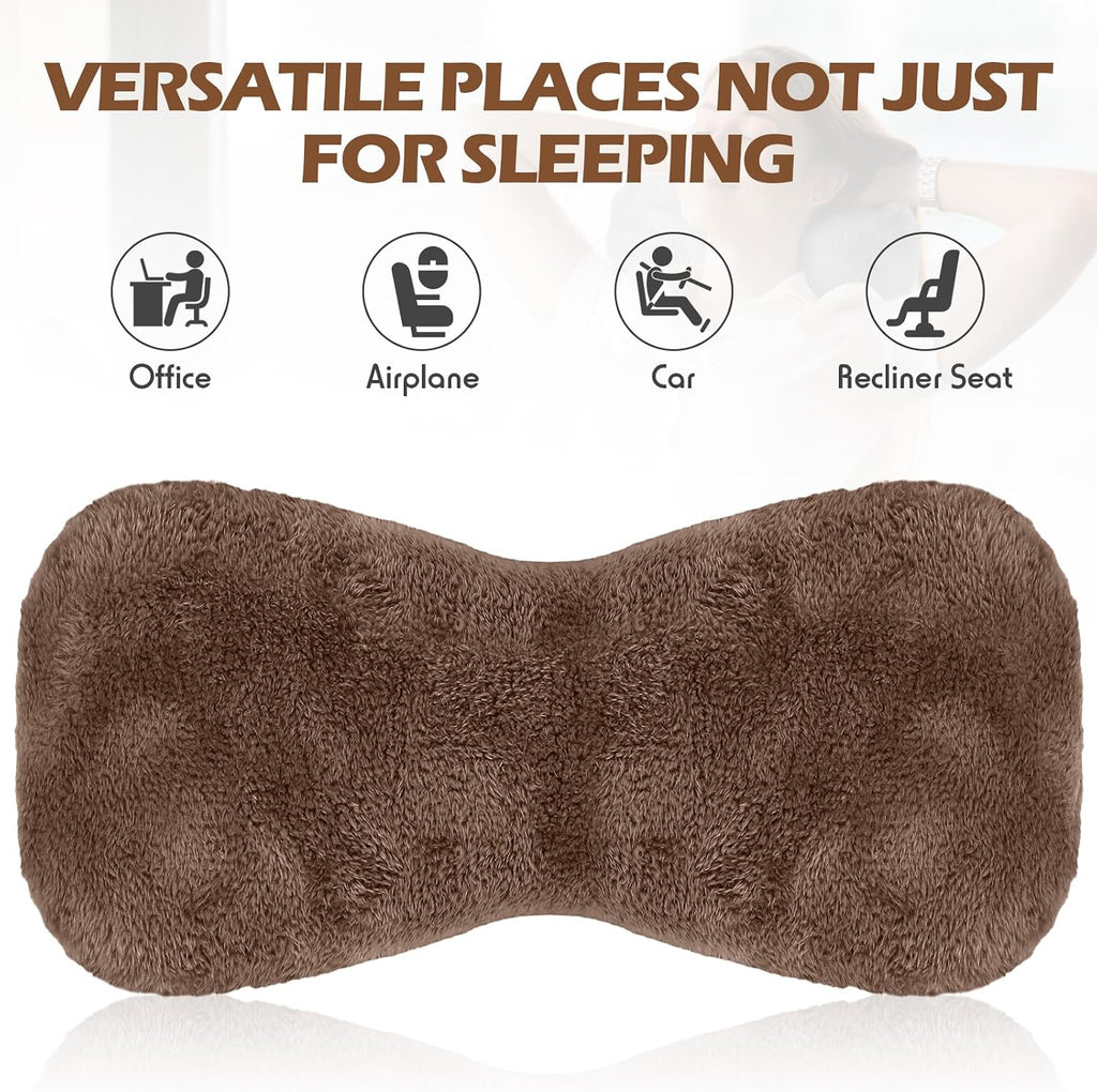 Colingmill 2 Pcs Neck Pillow for Recliner Headrest Pillow Bone Shaped Chair Plush with Adjustable Strap Neck Support and Curve Head Cushion…