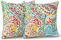 LVTXIII Pack of 2 Outdoor Throw Pillow Covers Accent Waterproof Pillow Covers ONLY, Patio Square Cushion Cases for Garden Balcony Couch…