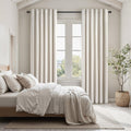 Topfinel 92 Inches Long Blackout Curtains for Living Room 2 Panels Set Cream Birch Linen Texture Room Darkening Energy Saving Curtain Windo…