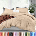 Utopia Bedding Duvet Cover Full Size - 3 Piece with Zipper Closure - 1 Comforter Cover 80X90 Inches & 2 Pillow Shams 20X26 Inches (Beige)…