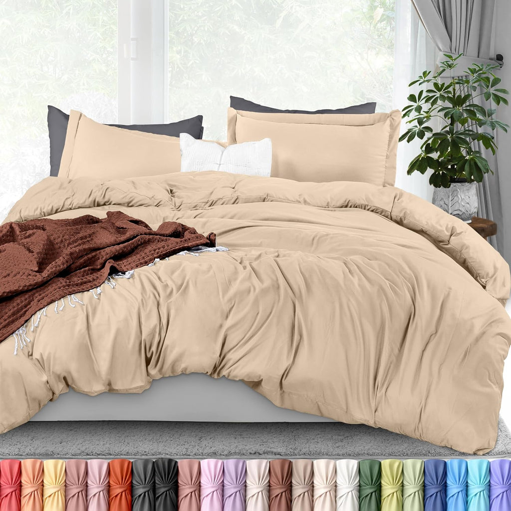 Utopia Bedding Duvet Cover Queen Size - 3 Piece with Zipper Closure - 1 Comforter Cover 90X90 Inches & 2 Pillow Shams 20X26 Inches…