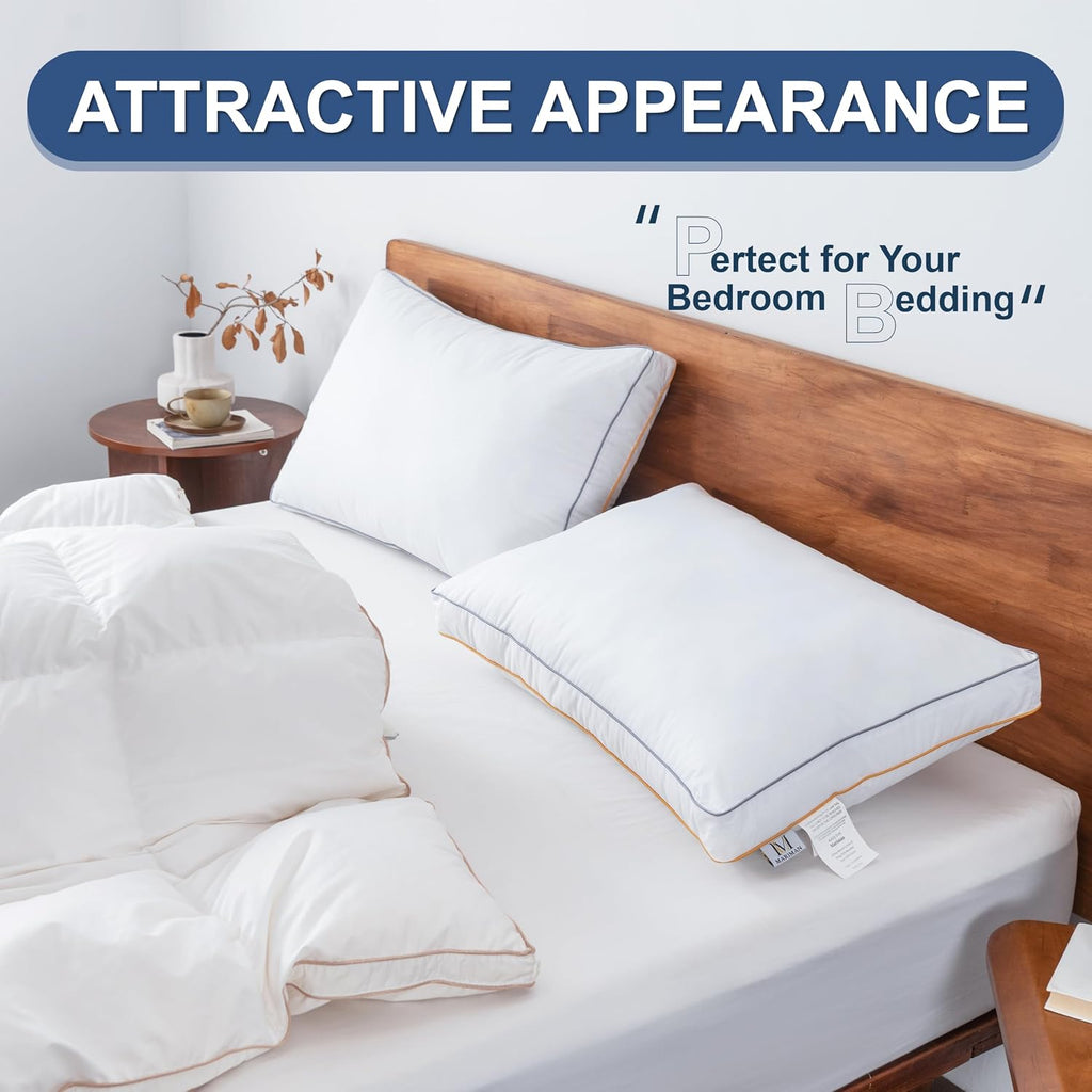 Generic Luxury Hotel Pillows Queen Size Soft Down Alternative 100% Microfiber Bed Pillows, Neck Support for Side & Back Sleepers, Ap…