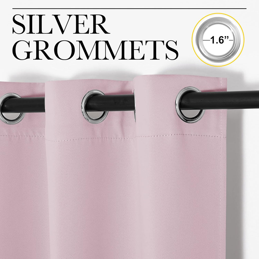 NICETOWN Blackout Curtain Panels for Girls Room, Nursery Essential Thermal Insulated Solid Grommet Top Blackout Drapes (Baby…
