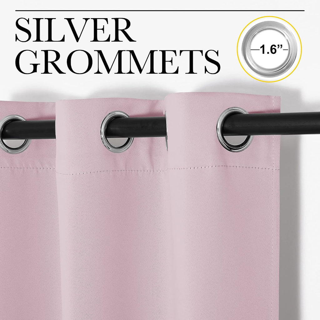 NICETOWN Blackout Curtain Panels for Girls Room, Nursery Essential Thermal Insulated Solid Grommet Top Blackout Drapes (Baby…