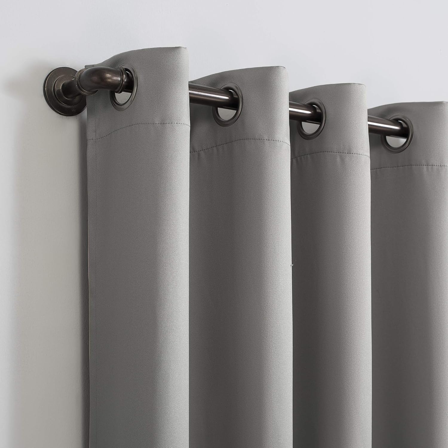 Sun Zero Nordic Theater Grade Extreme 100% Blackout Grommet Curtain Single Panel, 52" x 54", Silver Gray