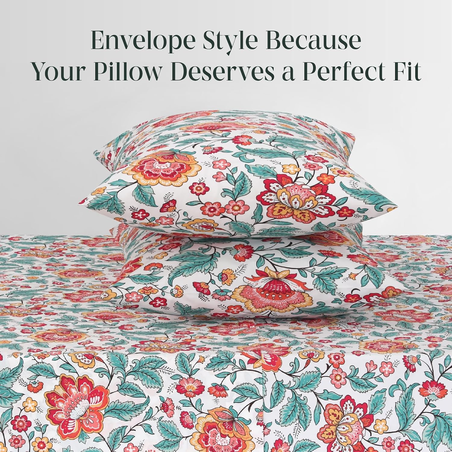 FEATHER & STITCH NEW YORK 100% Cotton 2 Piece King Pillow Cases, 300TC Ultra-Soft Pillowcases with Envelope Closure, Wrinkle- Fade- Stain…