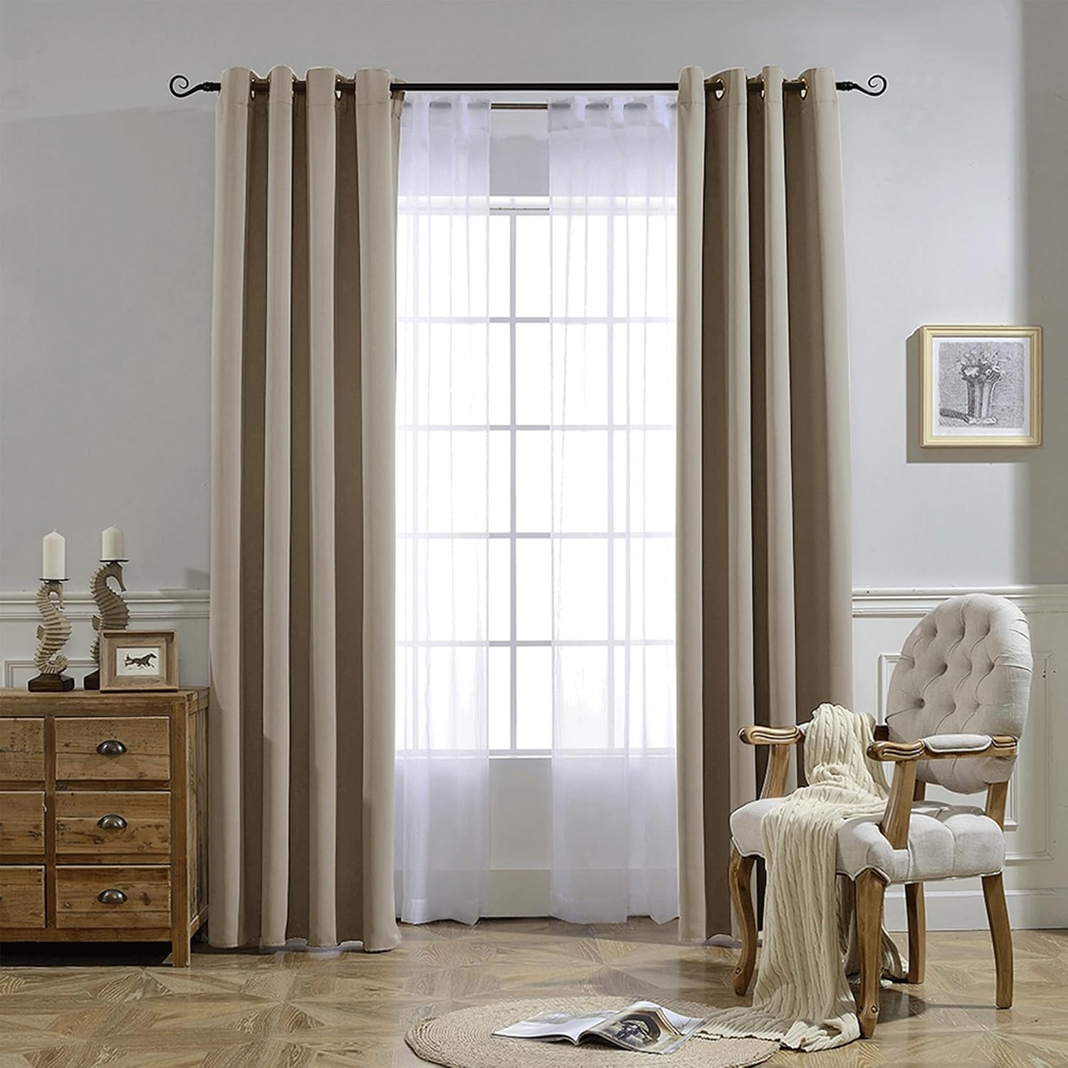 Nicetown Room Darkening Curtains for Nursery, Grommet Thermal Insulated Light Blocking Window Treatments Sound Reducing for Bedroom, W37 x…