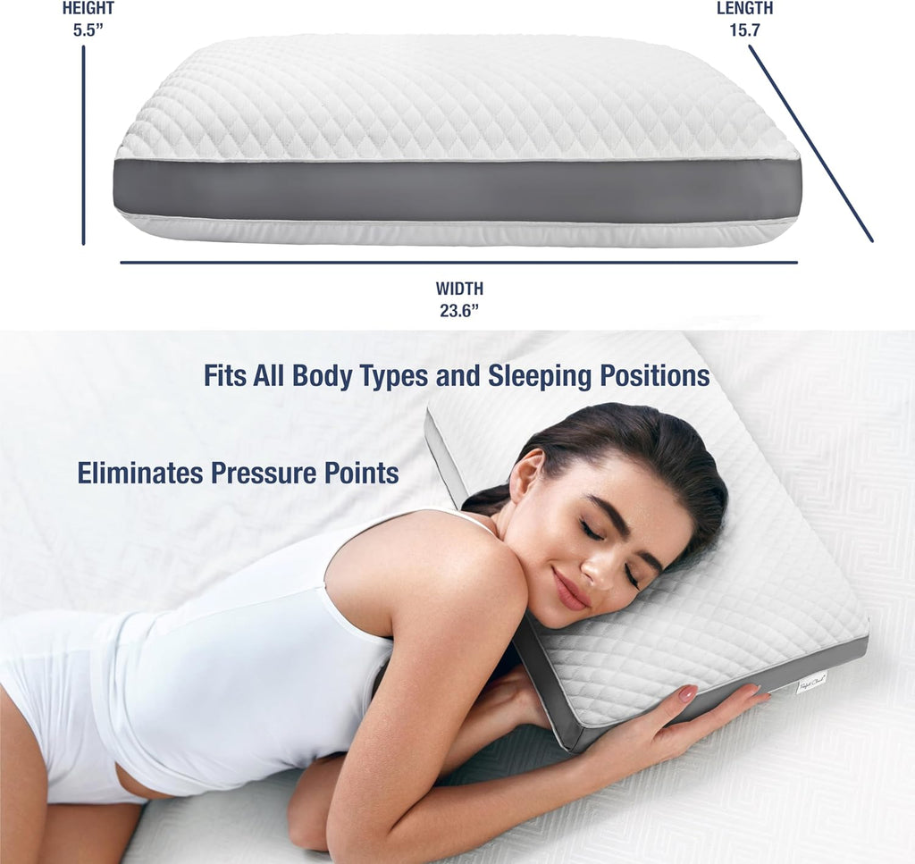 Perfect Cloud The Perfect Pillow Dual Temperature Memory Foam Pillow with Adjustable/Removable Layers for Back, Stomach, & Side Sleepers…
