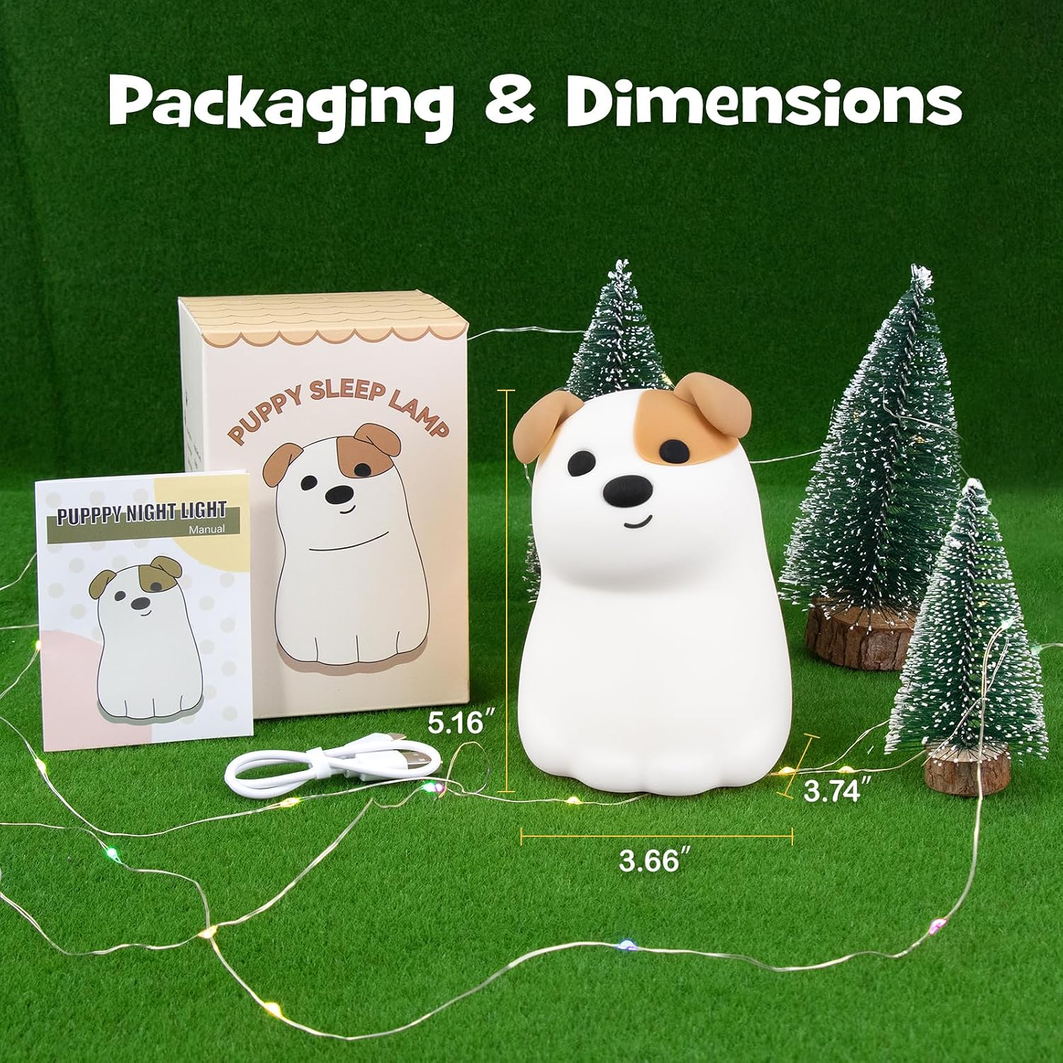 Squishy Puppy Night Light with RGB Mode 3 Brightness Adjustable Nursery Breastfeeding Nightlight Cute Novelty Smile Dog Animal Lamp…