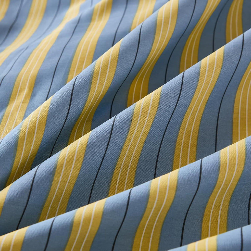 Merryword Blue & Yellow Striped Pillowcases, 100% Cotton Pillow Cases, Standard Size Pillowcases, Soft Breathable Ribbon Stripe Pillow Cove…