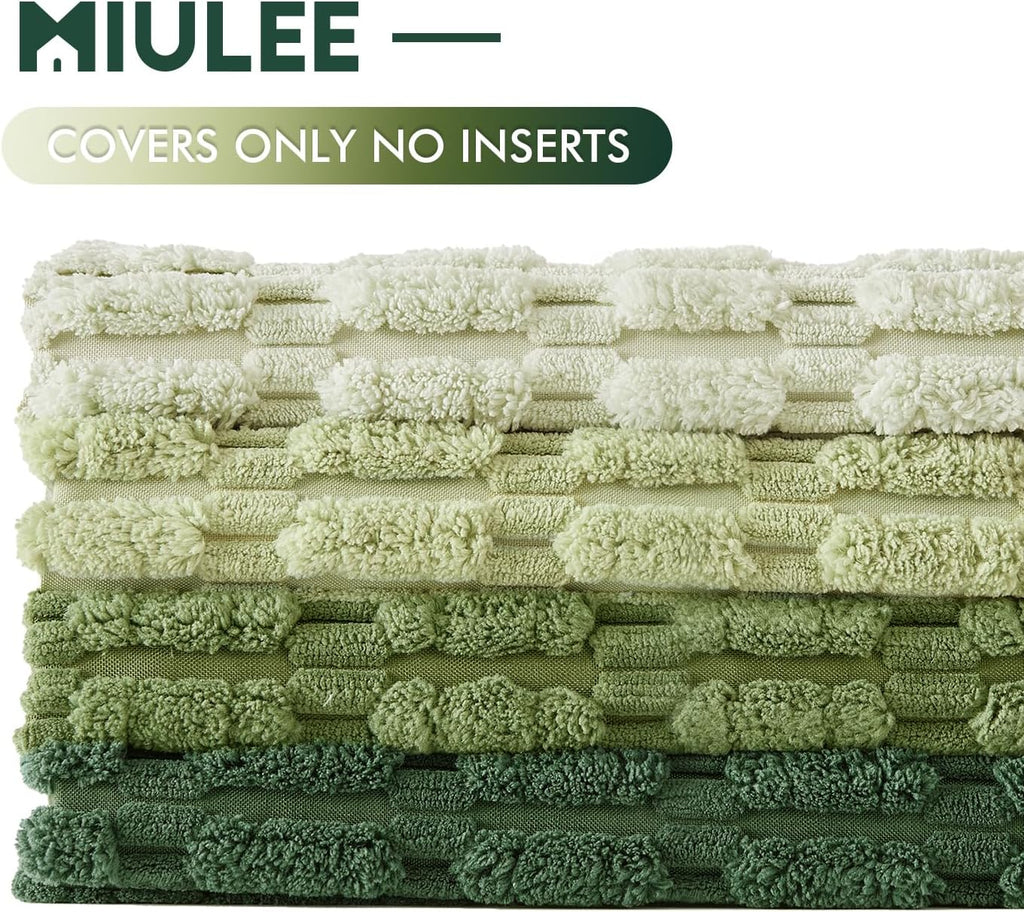 MIULEE Soft Corduroy Spring Throw Pillow Covers Set of 4 Forest Green 20x20 Inch Modern Farmhouse Boho Decorative Accent Cushion Covers…