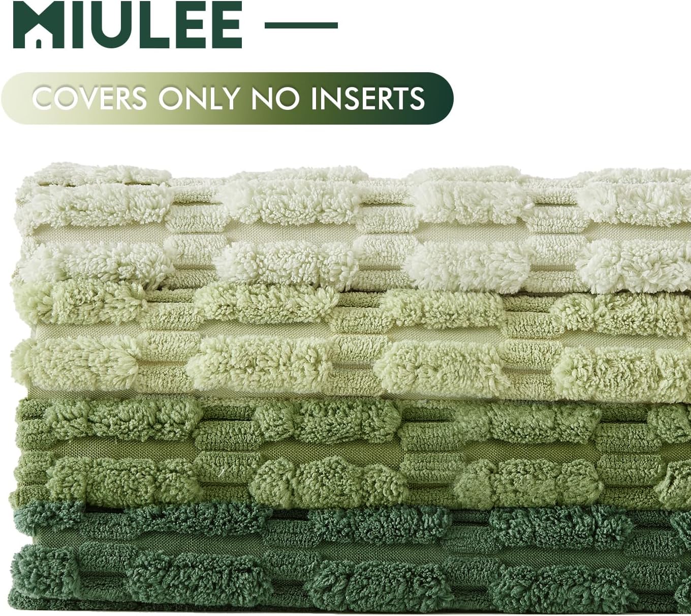 MIULEE Soft Corduroy Spring Throw Pillow Covers Set of 4 Forest Green 20x20 Inch Modern Farmhouse Boho Decorative Accent Cushion Covers…