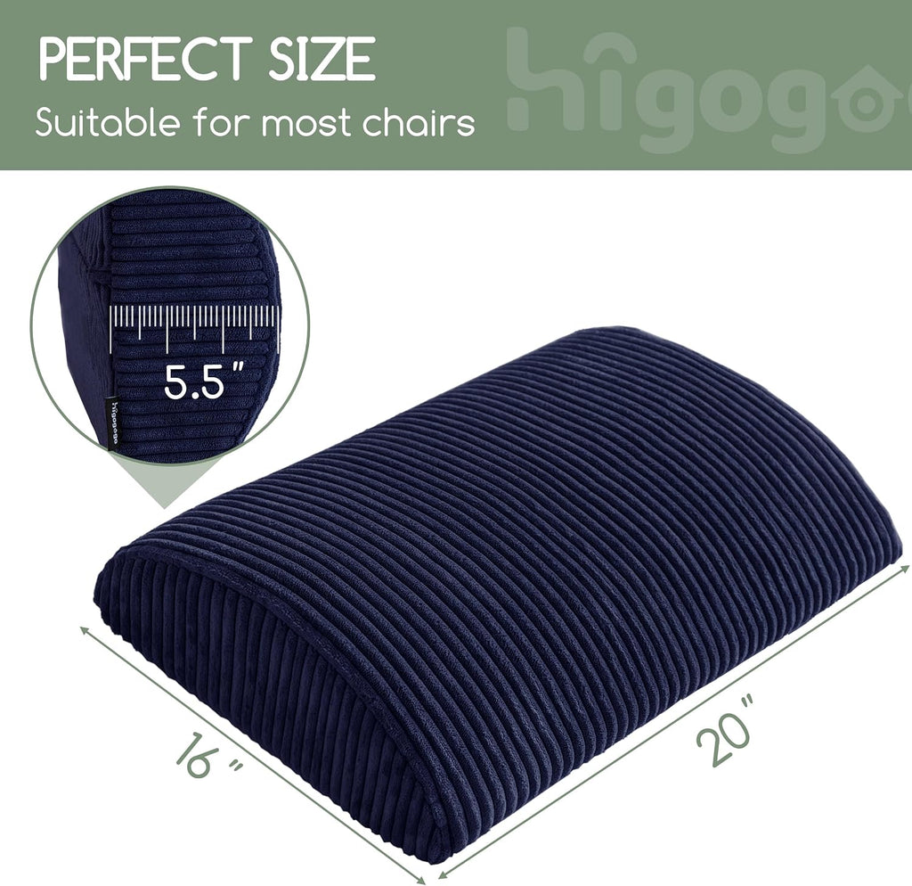 Higogogo Lumbar Support Pillow for Recliner Chair/Accent Chair/Couch, Extra Large Memory Foam Back Support Cushion for Elderly, Recliner Cu…