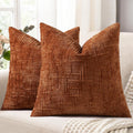 decorUhome Rust Chenille Euro Sham Throw Pillow Covers 26x26 Set of 2 Textured Soft Cozy Slubby Couch Pillow Covers Modern Farmhouse Boho D…