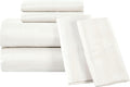 Royalelinens ROYALE LINENS 1500 Thread Count Poly Cotton Sateen Dobby Stripe Sheet Set - 6 Piece Queen Bed Sheets - 1 Fitted, 1 Flat, 4 Pil…