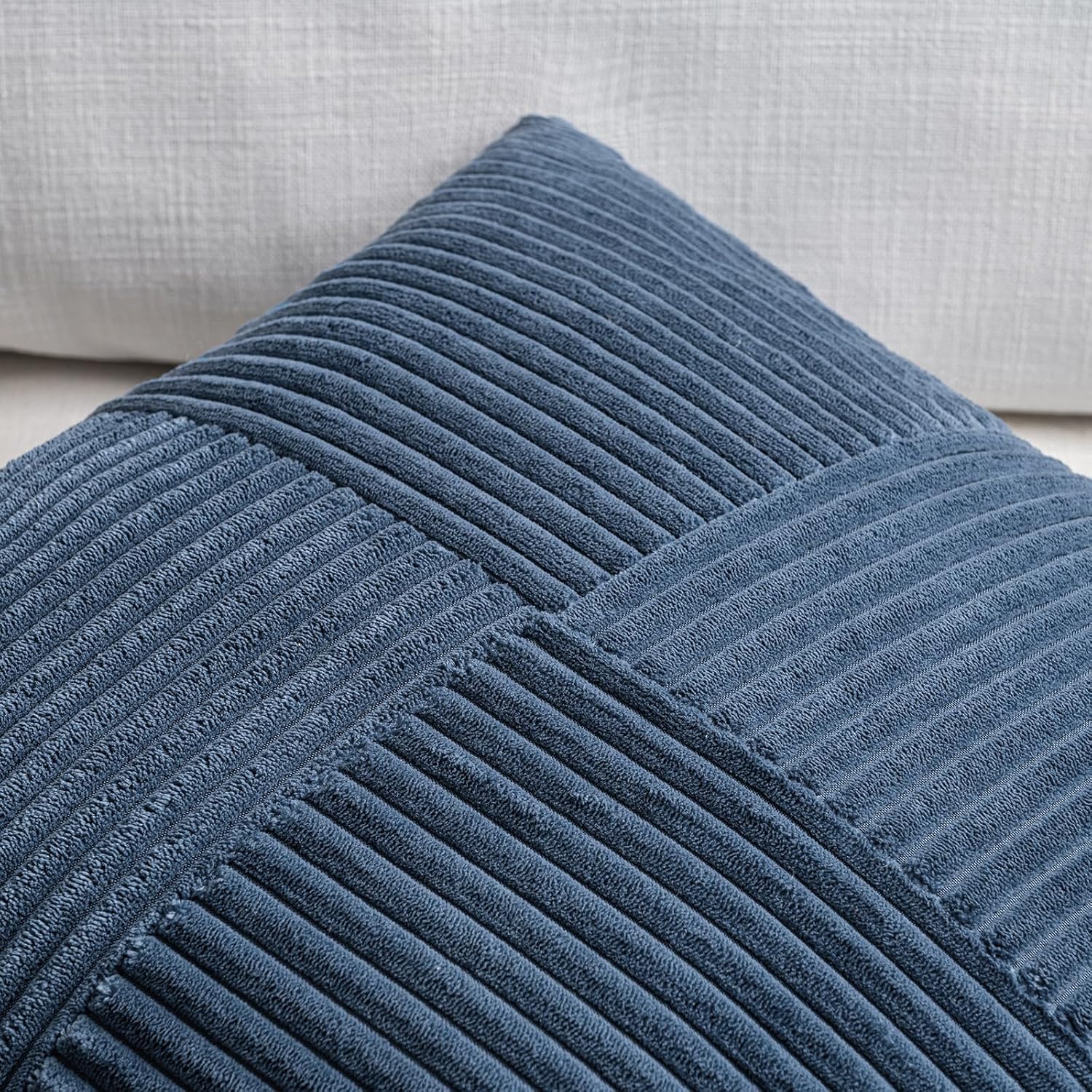 Fancy Homi 2 Packs Dusty Blue Decorative Throw Pillow Covers 22x22 Inch for Living Room Couch Bed Sofa, Farmhouse Boho Home Decor, Soft…