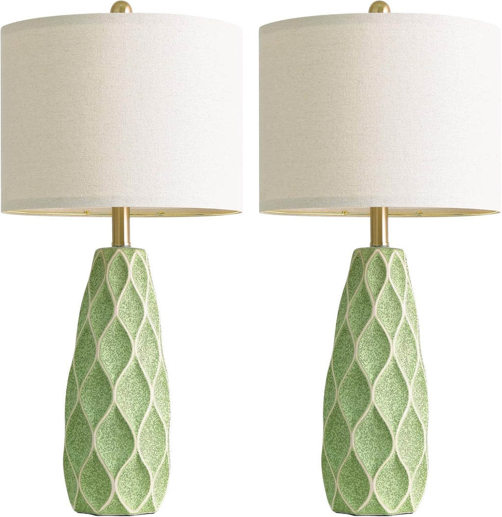 27.5" Ceramic Table Lamps for Living Room Bedroom Lamps Set of 2 Modern Boho Bedside Lamps Night Stands Farmhouse Vintage Large…