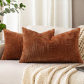 decorUhome Rust Chenille Throw Pillow Covers 12x20 Set of 2 Textured Soft Cozy Slubby Couch Pillow Covers Modern Farmhouse Boho Decorative…