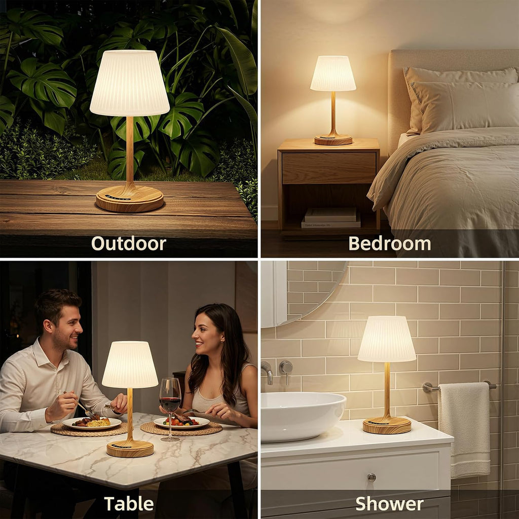 Audles Shower Lamp Waterproof Bathroom Lamp for Inside Shower Bathtub, Rechargeable Cordless Table Lamp with 4000mah Battery, Touch Dimmabl…