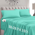 MocassiLuxuryBedding Mocassi King Size 4-Piece Bed Sheet Set - 1800 Hotel Quality Microfiber 18-24 Inches Extra Deep Pocket Fitted Sheet- L…