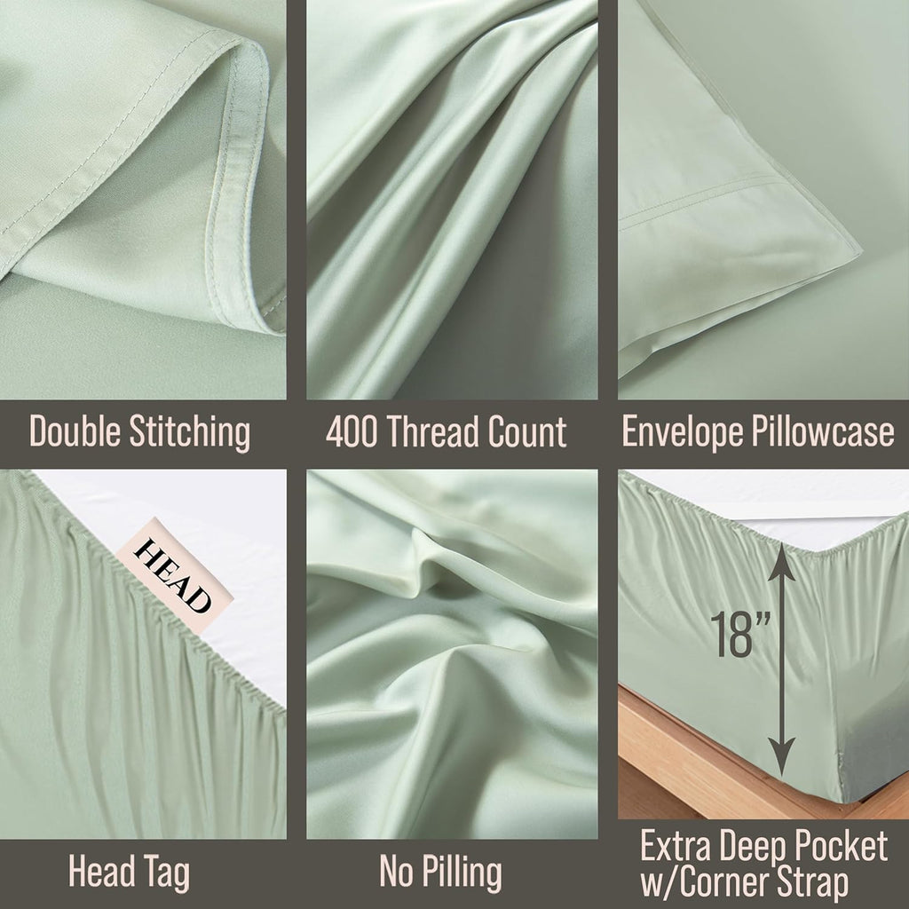 Bella Coterie 7 Piece Luxury Bamboo Viscose Split King Size Sheet Set | 2 Fitted Sheets for Adjustable Beds | 100% Organically Grown |…