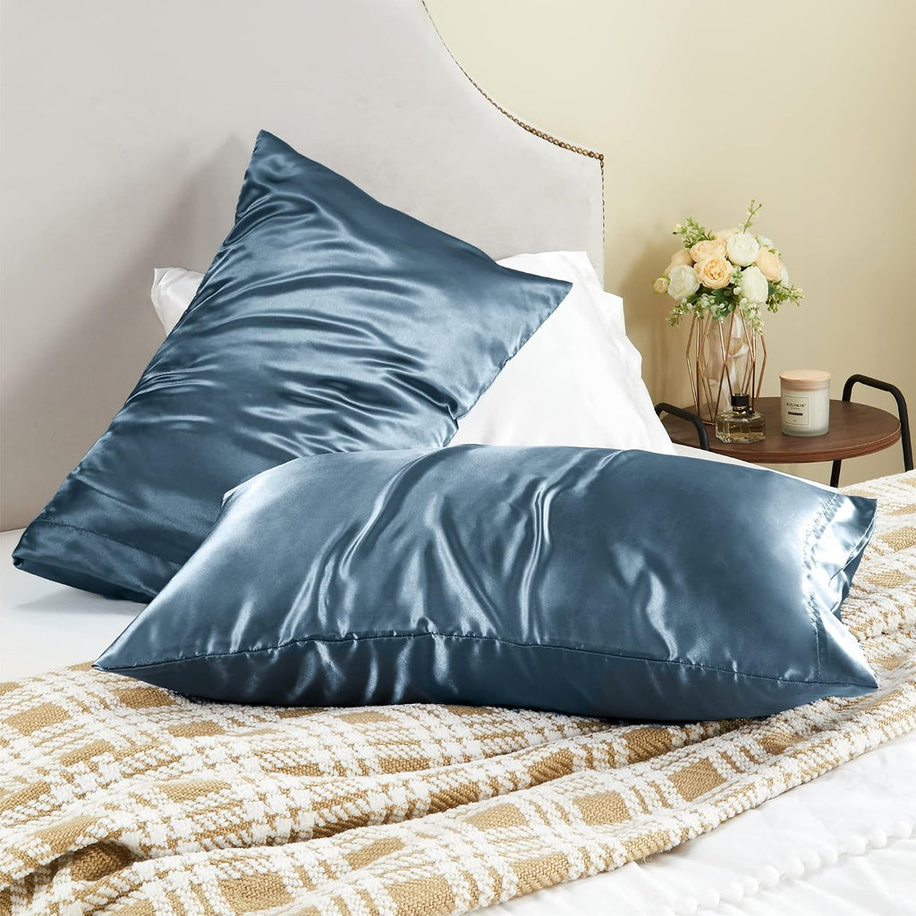 Bedelite Satin Pillowcase for Hair and Skin, Super Soft and Cooling Similar to Silk Pillow Cases 2 Pack with Envelope Closure, Gift for Wom…