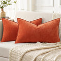 decorUhome Summer Couch Throw Pillow Covers 12x20 Set of 2, Decorative Soft Velvet Modern Cozy Chenille Lumbar Pillow Cases with Elegant De…