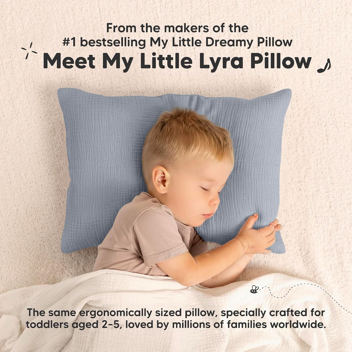 KeaBabies Toddler Pillow with Pillowcase – 13x18 Soft, Breathable Organic Cotton Muslin Kids Pillow for Sleeping, Travel, Preschool Nap…