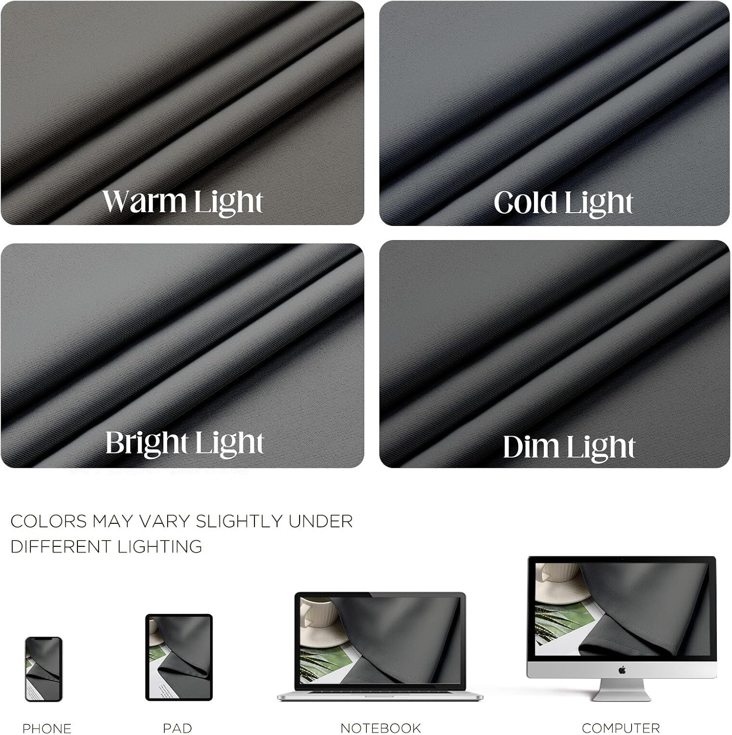 CUCRAF Light Grey Blackout Curtains 72 inch Length 2 Panels Set, Room Darkening Drapes for Living Room Bedroom, Thermal Insulated Light…