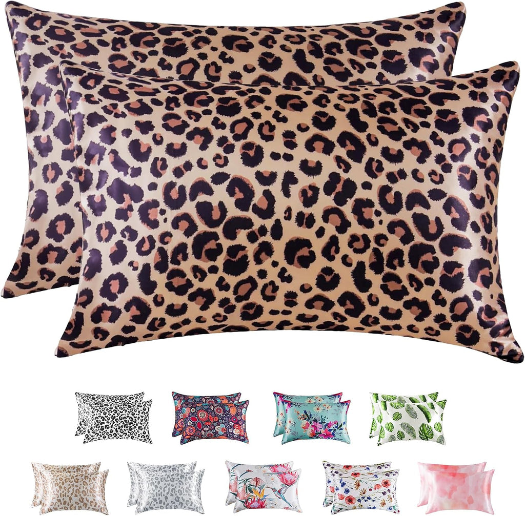 MR&HM Satin Pillowcase for Hair and Skin, Silk Satin Pillowcase 2 Pack, King Size Pillow Cases Set of 2, Silky Pillow Cover with Envelope…