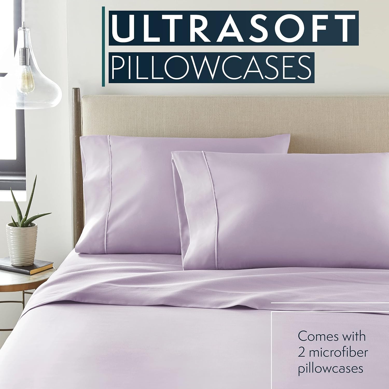 HCCollection HC Collection King Pillow Cases Set of 2- Microfiber, Extra Soft Pillowcases - easy maintenance & Machine Washable…