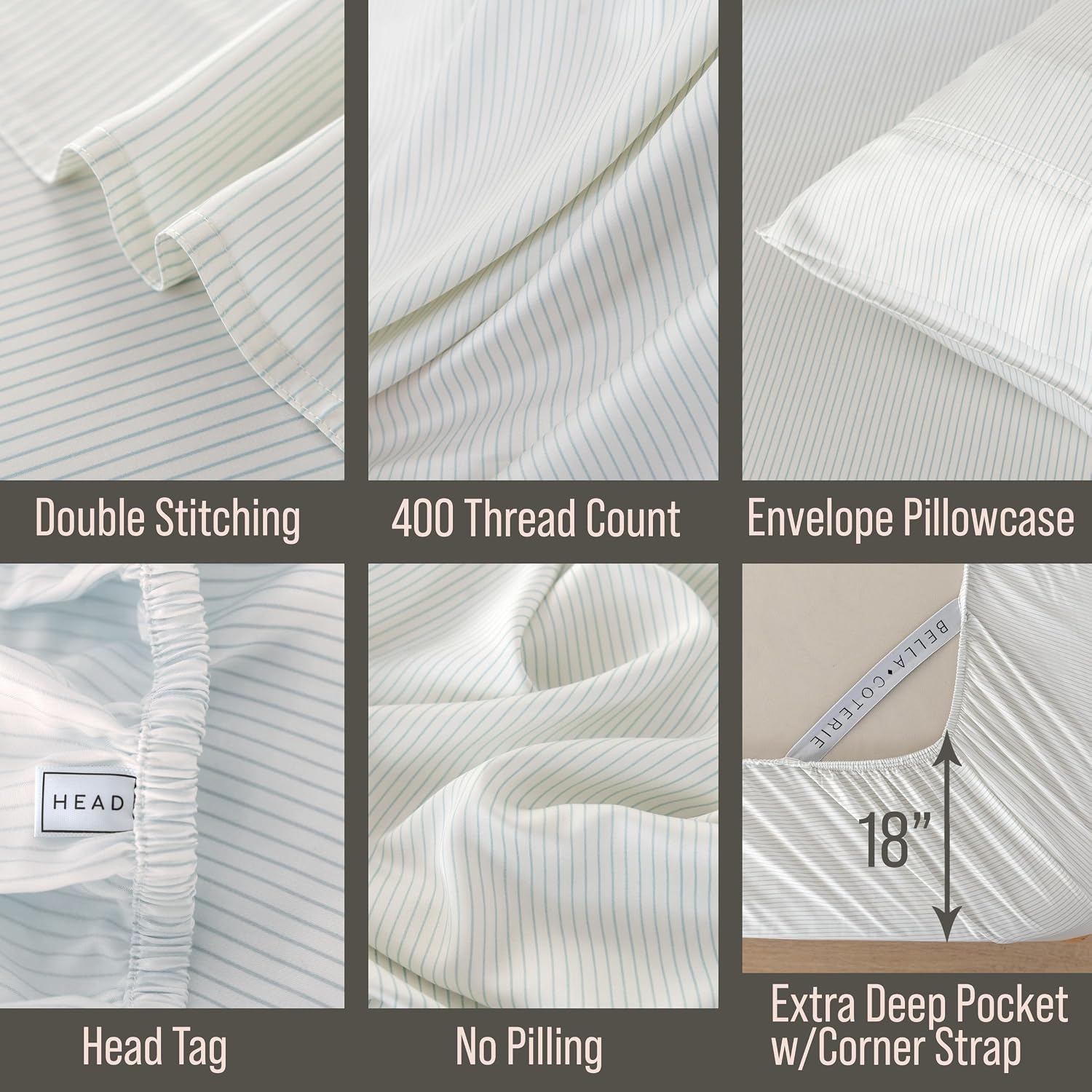 Bella Coterie Luxury Bamboo Viscose Queen Size Sheet Set | 100% Organically Grown | Ultra Soft | Cooling for Hot Sleepers | 18" Deep…