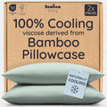 Bambaw 100% Viscose Derived from Bamboo Pillowcases King Size – Set of 2 King Size Cooling Pillow Cases for Ance with Envelope Closure, Bre…