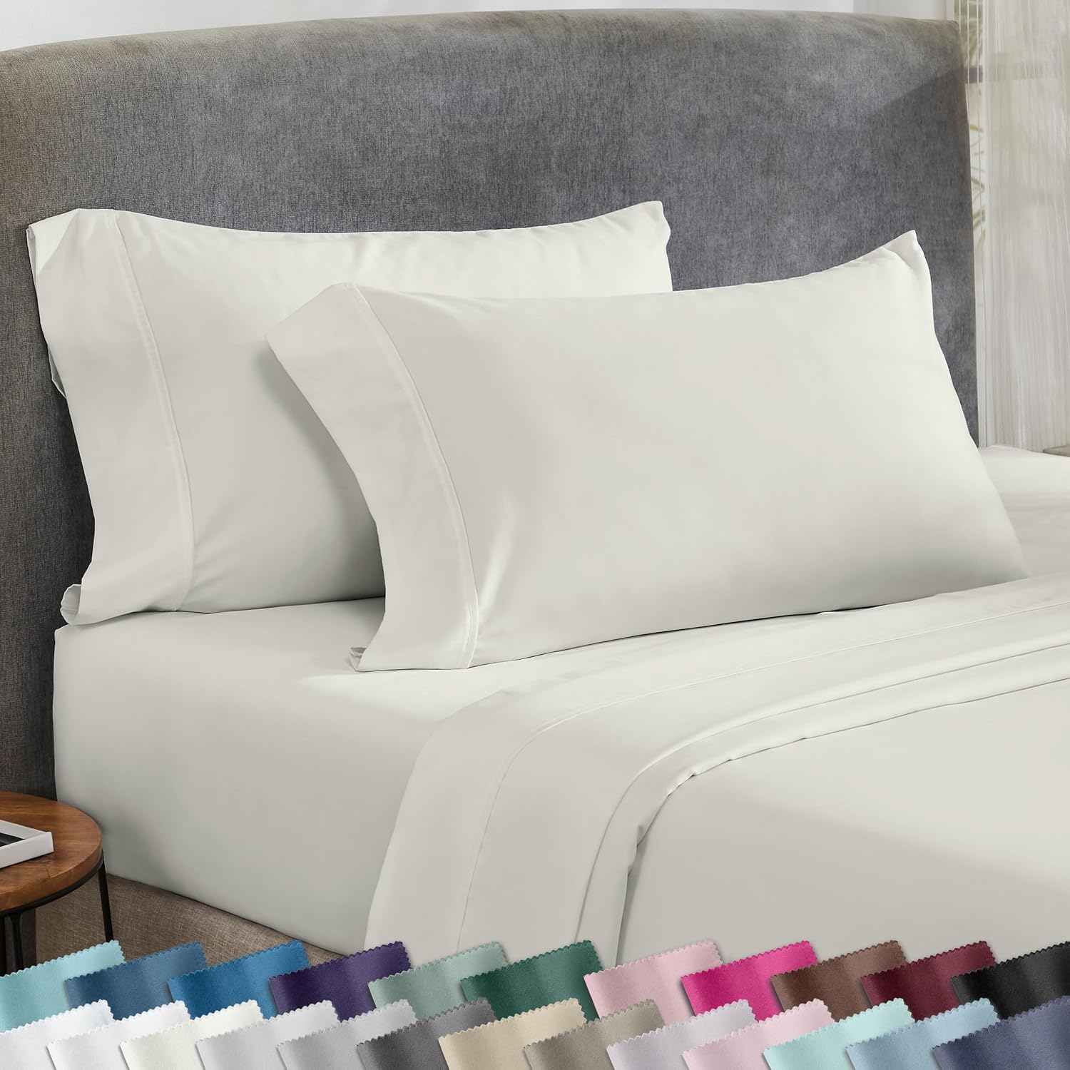 CaliforniaDesignDen California Design Den King Size Pillowcase Set - 400 Thread Count, 100% Cotton Sateen, Set of 2 Pillow Covers, Soft and…