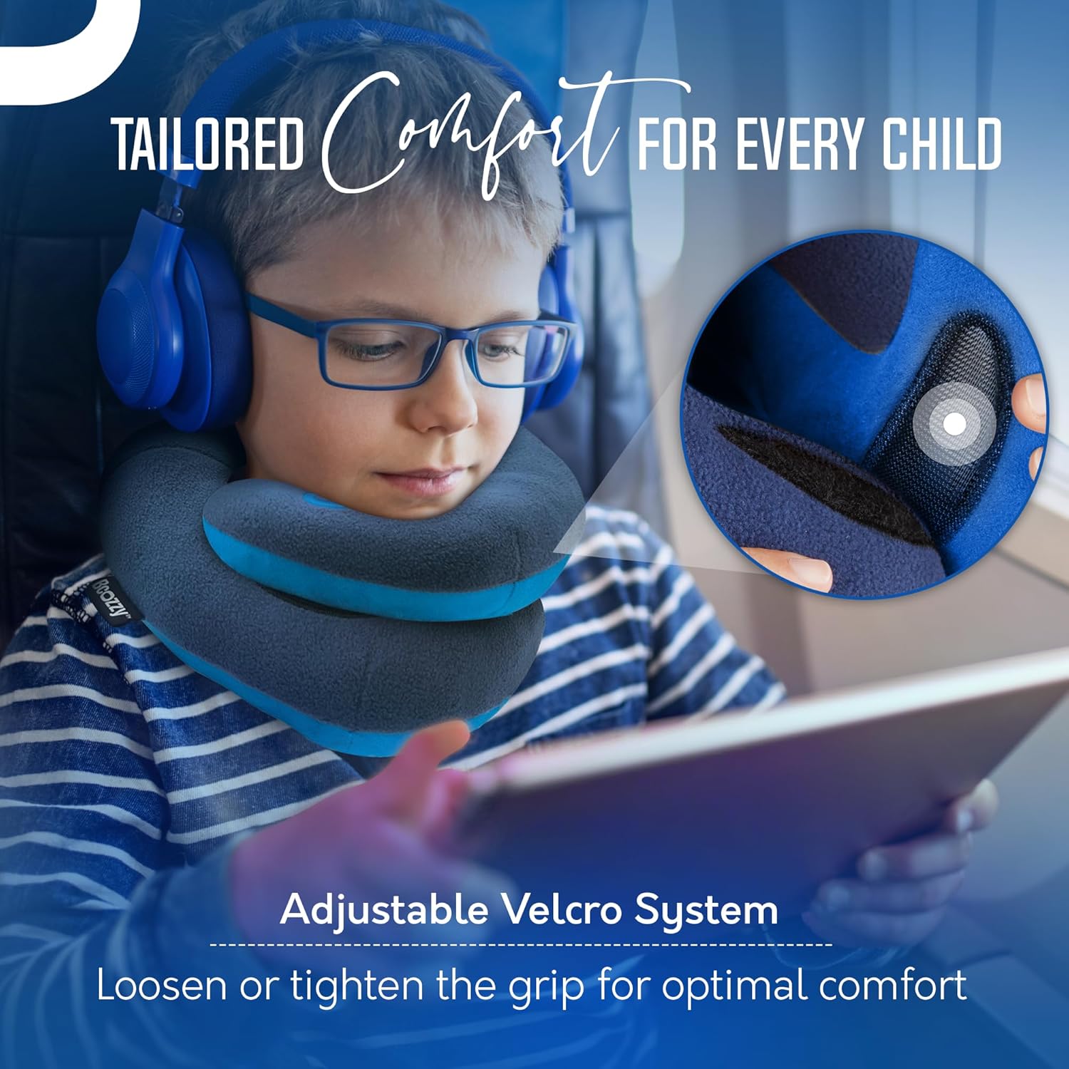 BCOZZY Kids Travel Neck Pillow (8-12 Y/O) – Patented Soft Child Pillow for Head & Chin Support in Car, Airplane, and Road Trip Sleeping.…
