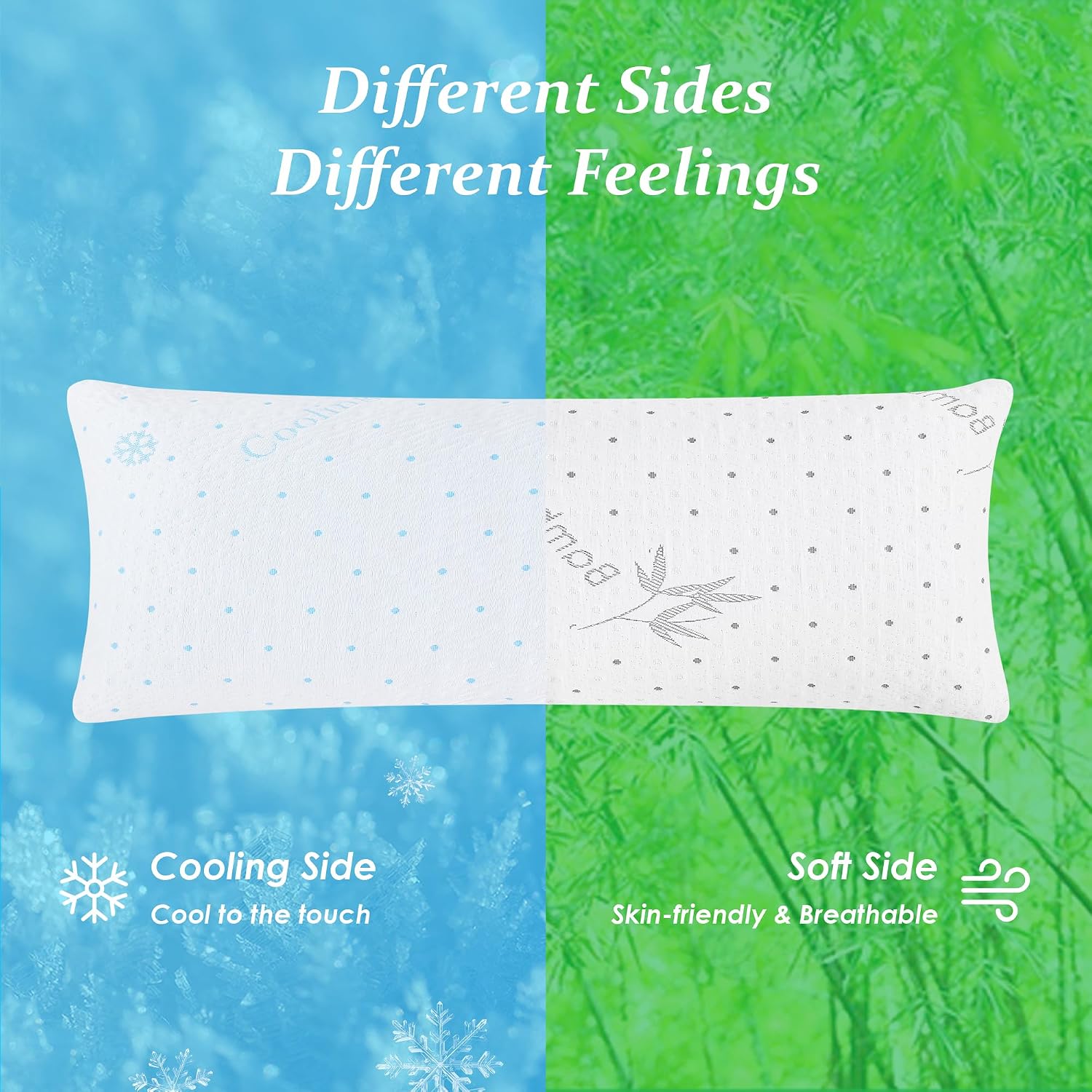 Dreamood Cooling Body Pillow with Pillowcase, Adjustable Shredded Memory Foam Pregnancy Long Full Bed Body Pillows for Adults Side Sleeper…