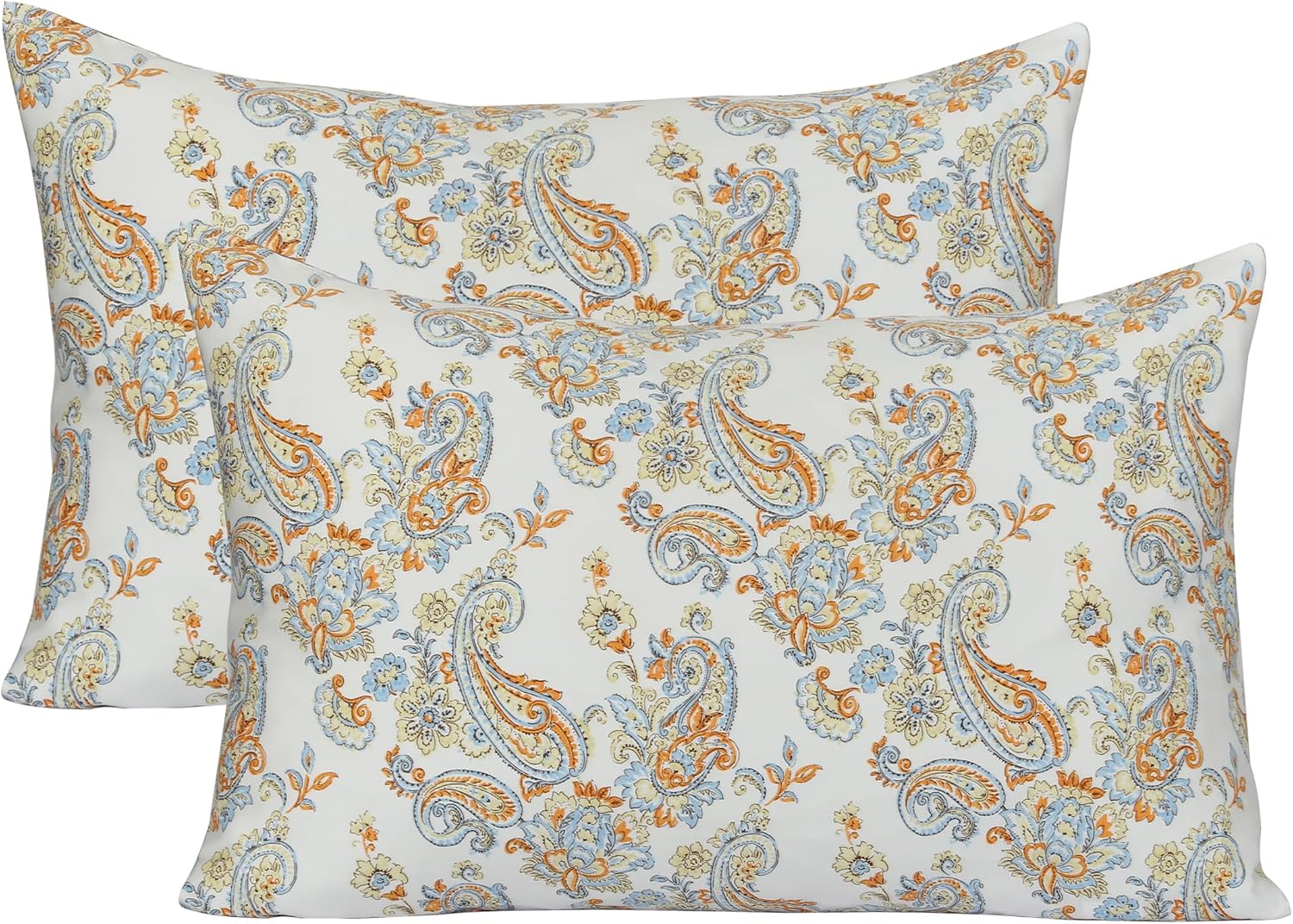 Feather & Stitch 300 TC 100% Cotton Standard Size Pillowcases 2 piece, Ultra Soft Set of 2 Sateen Weave Pillow Covers with Envelope…