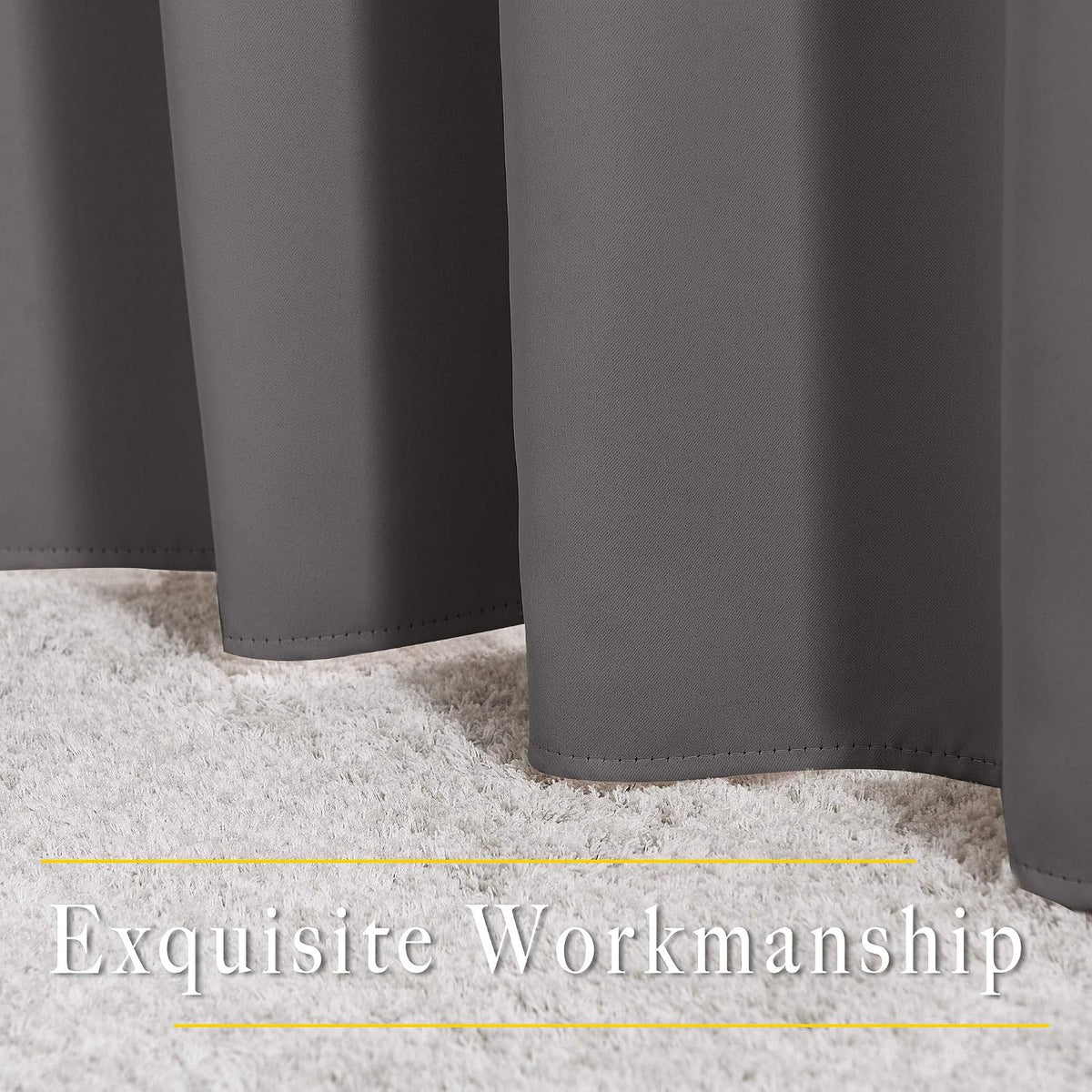 Nicetown Blackout Grey Window Treatments 84 inch Long, Grommet Top Room Darkening Thermal Insulated Solid Vertical Curtains & Drapes for Be…