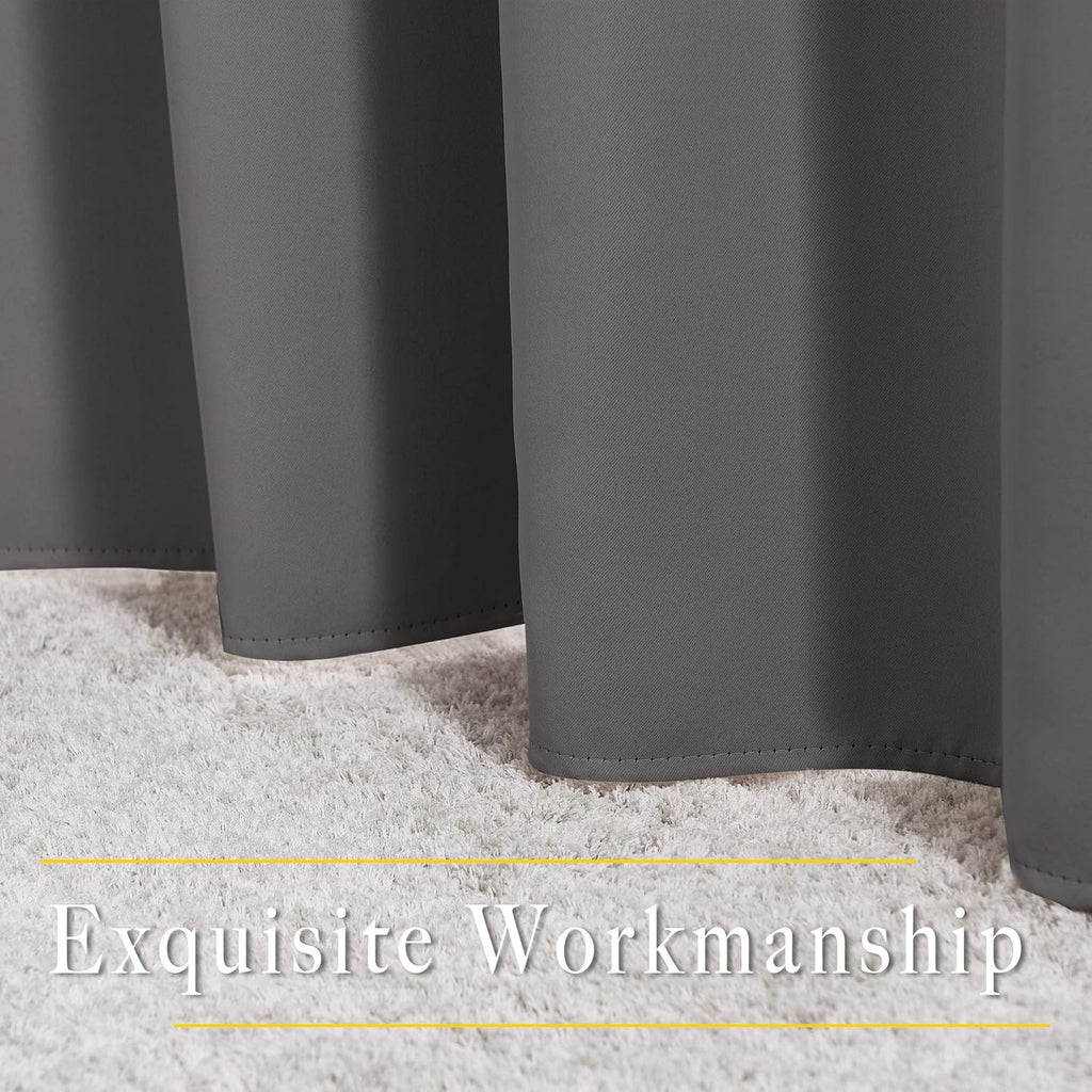 Nicetown Blackout Cafe Curtains 50 inches Long - Triple Weave Grommet Top Thermal Insulated Light Blocking Panels for Bathroom/Kitchen, Gre…