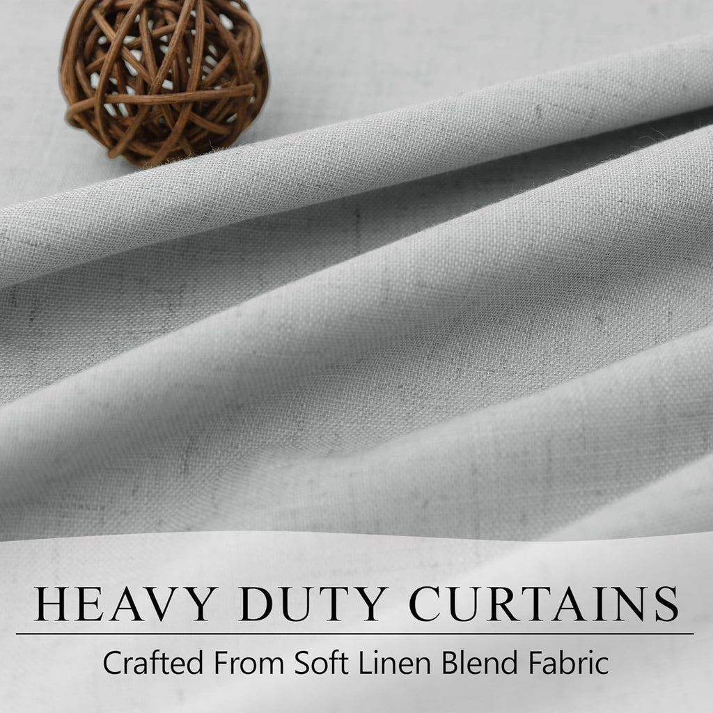 Dancurton Elegant Light Grey 100% Black Out Curtains 96 Inch Length 2 Panel for Living Room Darkening White Back Tab Thermal Insulated Long…