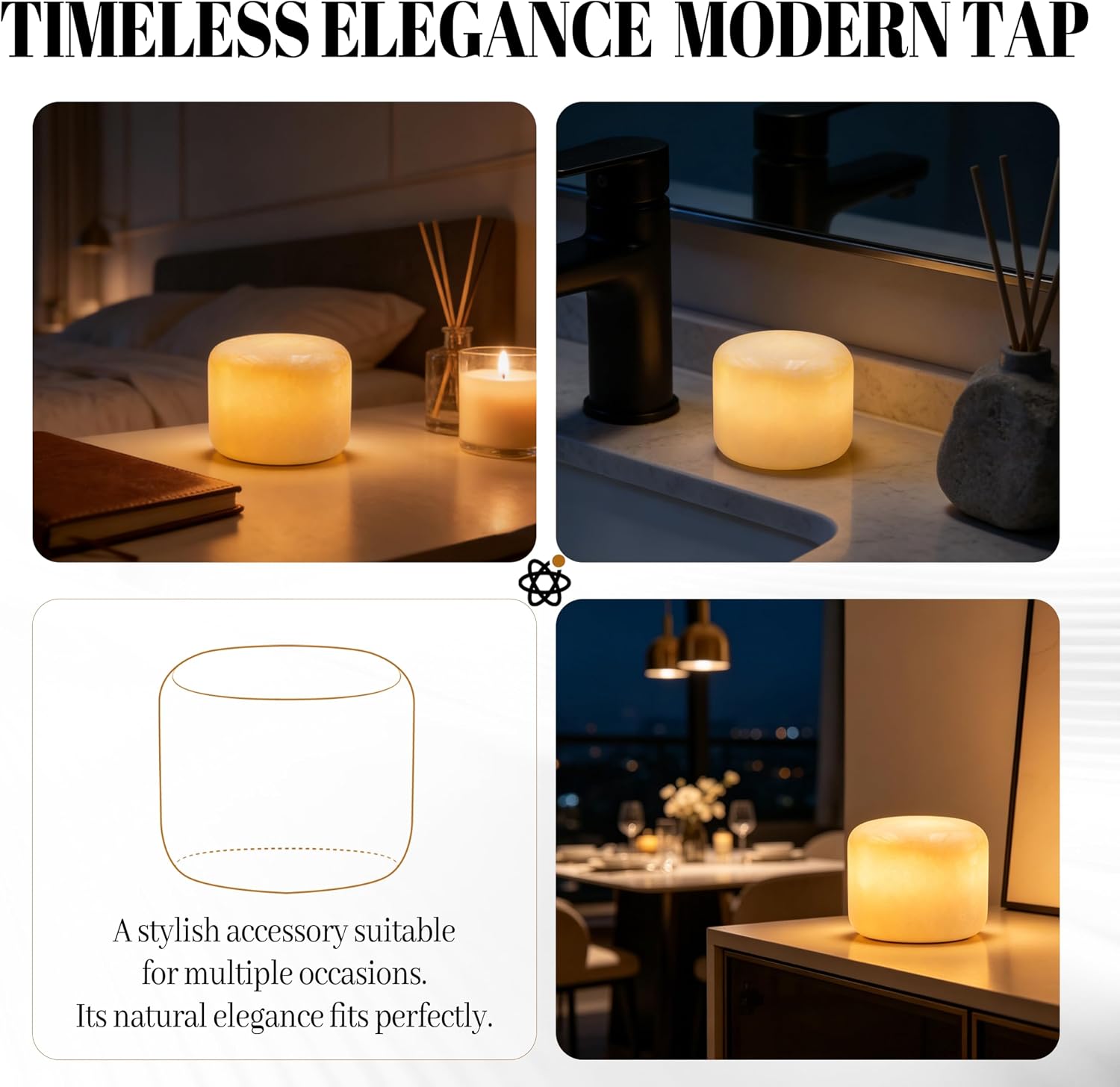 Marmor Marble Lamp Night Light Touch Bedside Table Lamp for Bedroom, Type-C Rechargeable Small Desk Bedside Small Lamps, Eye Caring Dimmable…